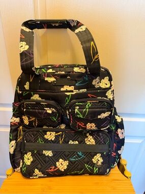 Lug Floral Brights Navy Puddle Jumper Tote NWOT